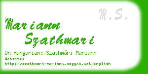 mariann szathmari business card